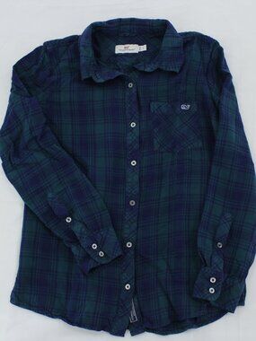 Vineyard Vines Women's Flannel Shirt - Blackwatch Plaid - Size S